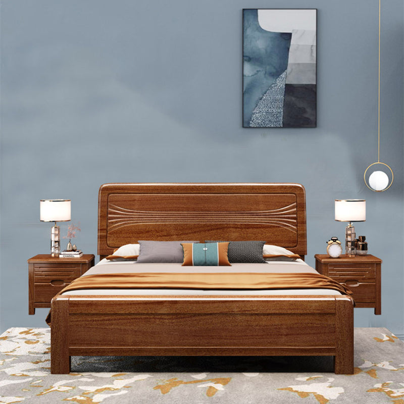 Walnut Wood Bed 85.43" Long 43.30" High Bed with Low Profile