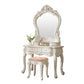 White Vanity Dressing Table Set Victorian Mirrored Wood Vanity Clearhalo 'Bedroom Furniture' 'furn' 'furn_makeup_vanities' 'Furniture' 'Makeup Vanities' 'makeup_vanities' 6084110