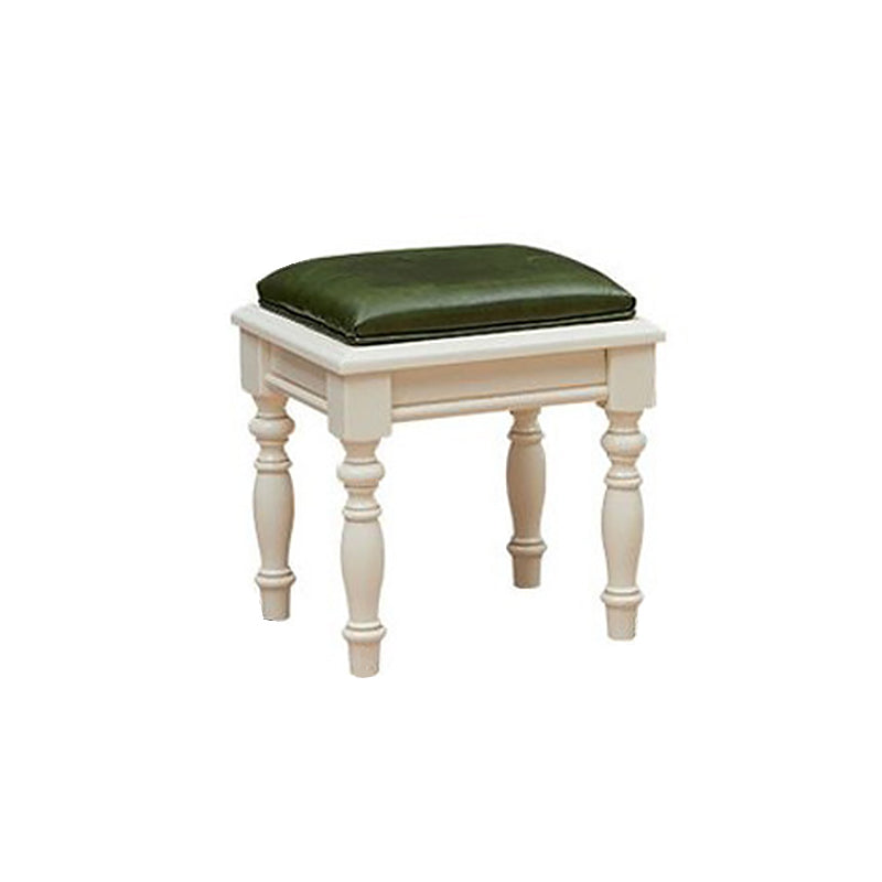 Scrivania di vanità a specchio avorio con 4 cassetti in legno vittoriano