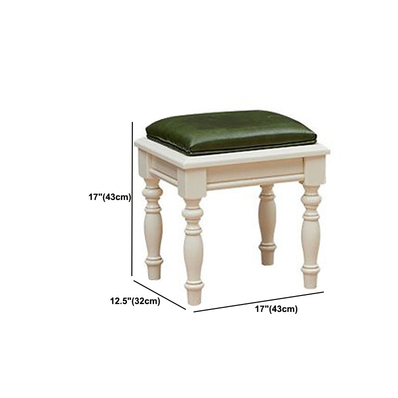 Scrivania di vanità a specchio avorio con 4 cassetti in legno vittoriano