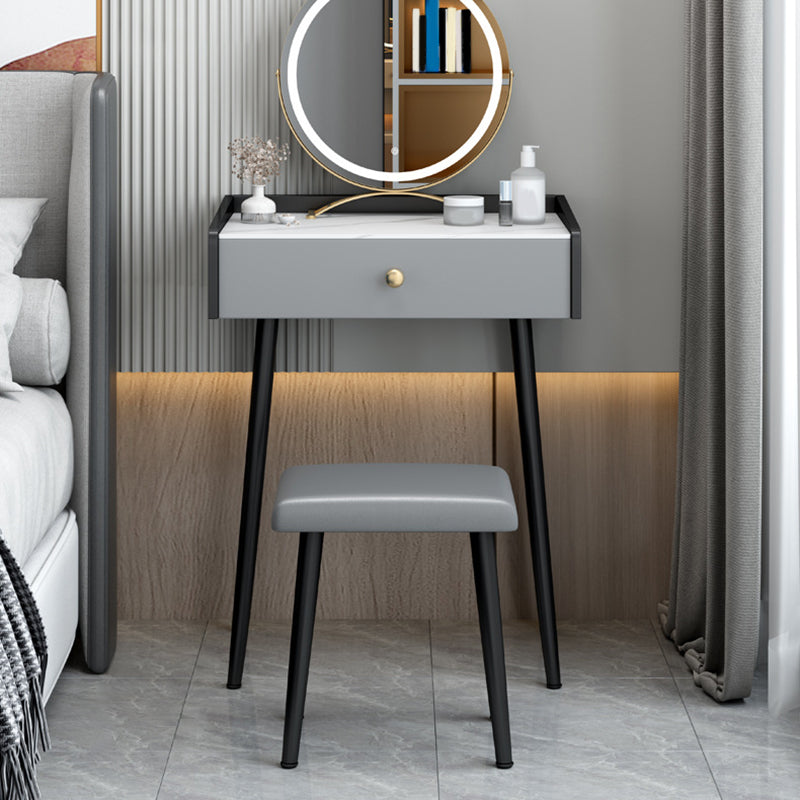 Modern Compact Makeup Vanity 1/2 Cassette da toeletta con sgabello imbottito