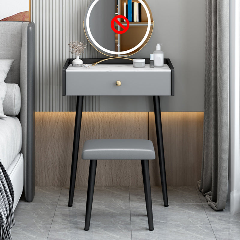 Modern Compact Makeup Vanity 1/2 Cassette da toeletta con sgabello imbottito