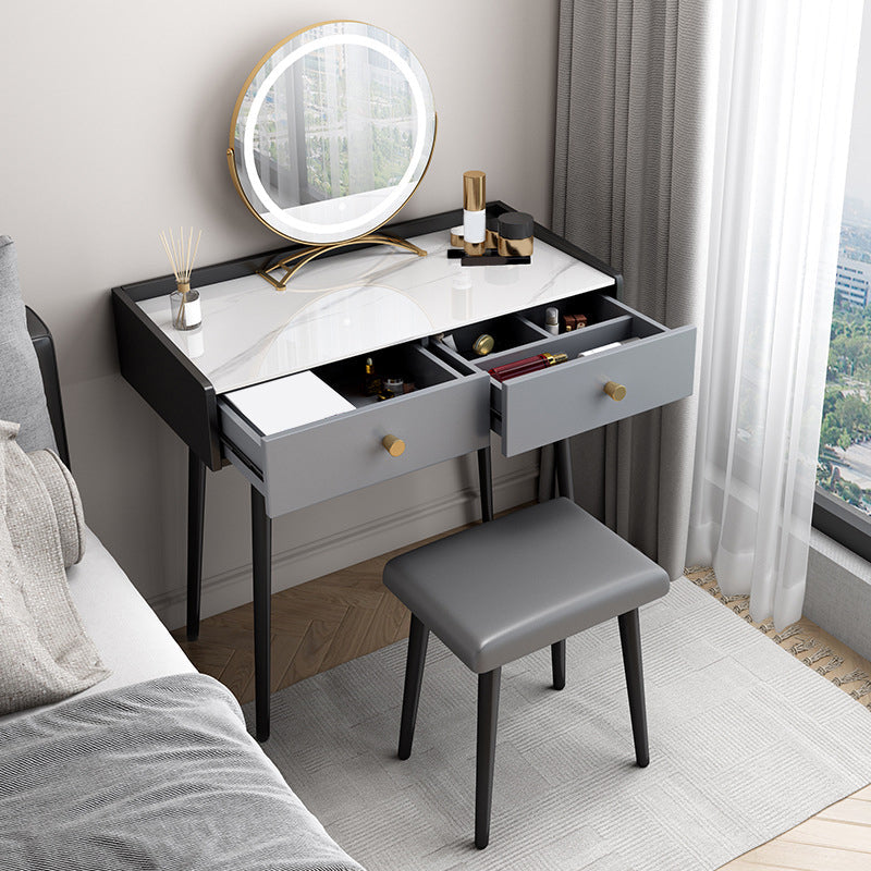 Modern Compact Makeup Vanity 1/2 Cassette da toeletta con sgabello imbottito