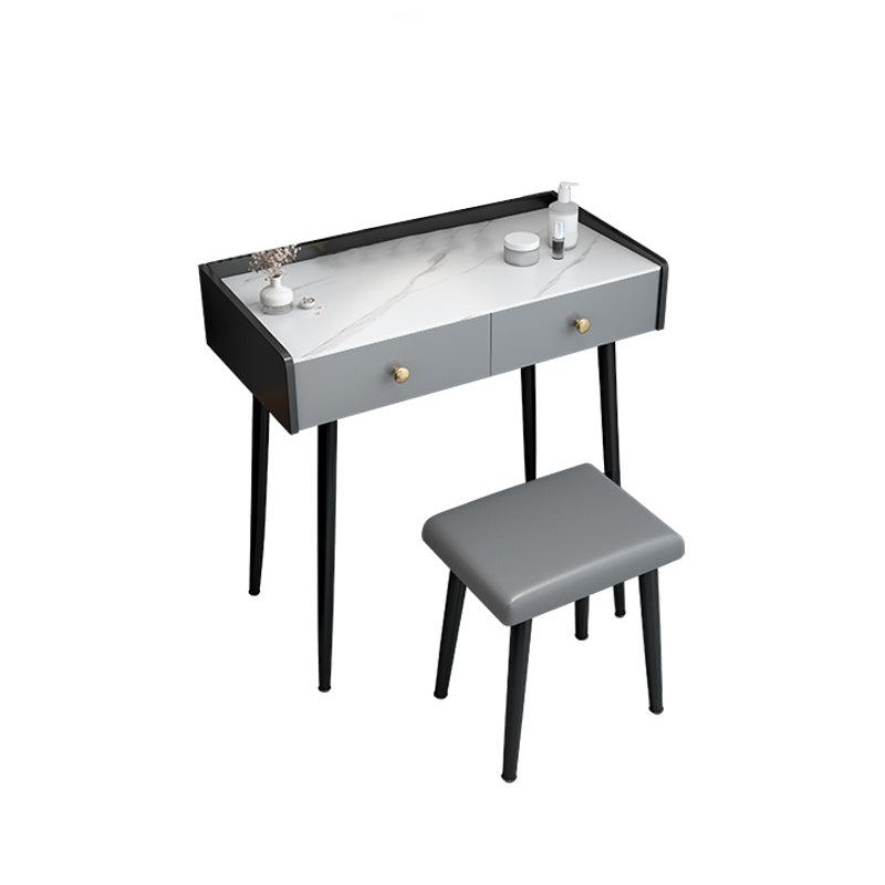 Modern Compact Makeup Vanity 1/2 Cassette da toeletta con sgabello imbottito