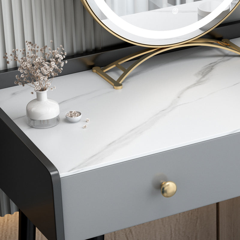 Modern Compact Makeup Vanity 1/2 Cassette da toeletta con sgabello imbottito