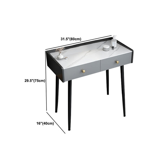 Tocador de maquillaje compacto moderno 1/2 cajas tocador con taburetes acolchados