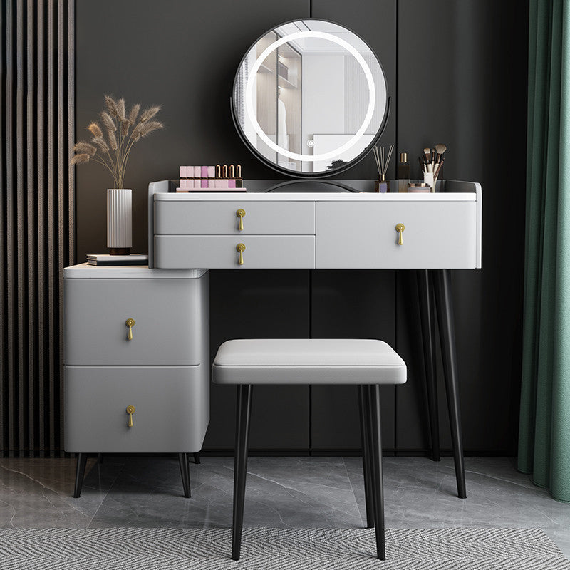 Tabouret de maquillage de vanité en pierre moderne ensemble tabouret gris