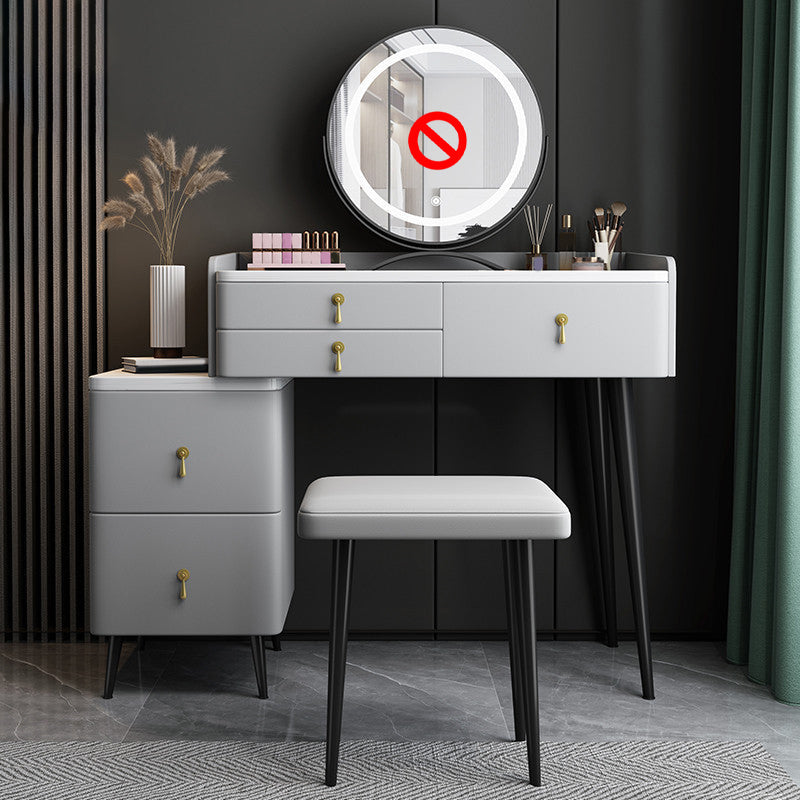 Tabouret de maquillage de vanité en pierre moderne ensemble tabouret gris