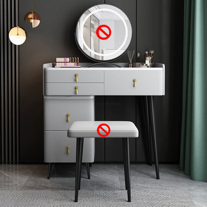 Tabouret de maquillage de vanité en pierre moderne ensemble tabouret gris