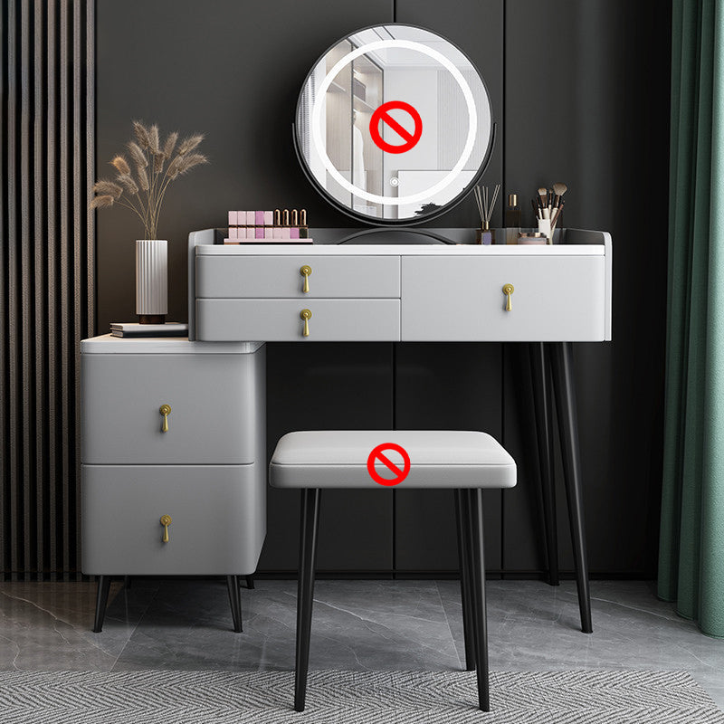 Tabouret de maquillage de vanité en pierre moderne ensemble tabouret gris