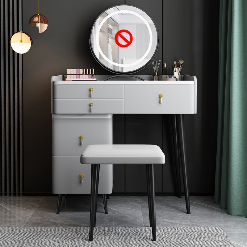 Tabouret de maquillage de vanité en pierre moderne ensemble tabouret gris