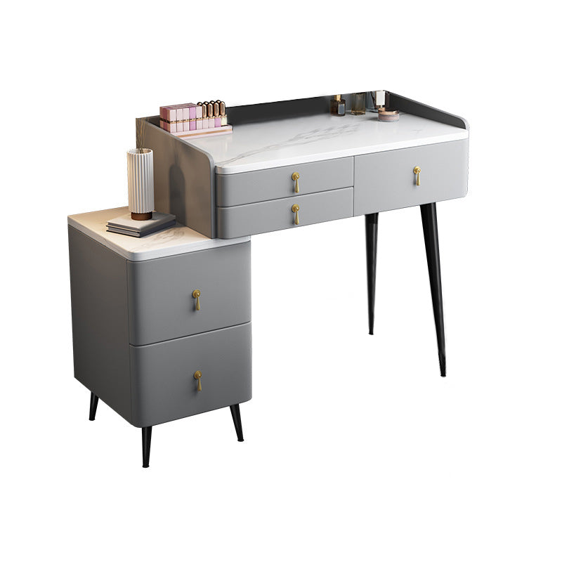 Tabouret de maquillage de vanité en pierre moderne ensemble tabouret gris