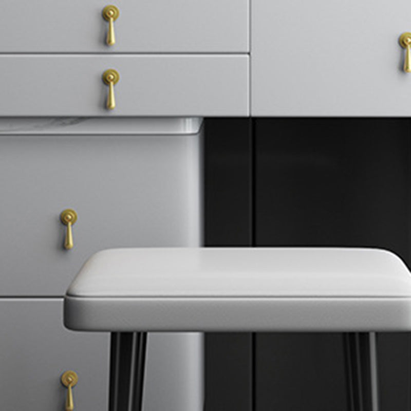 Tabouret de maquillage de vanité en pierre moderne ensemble tabouret gris