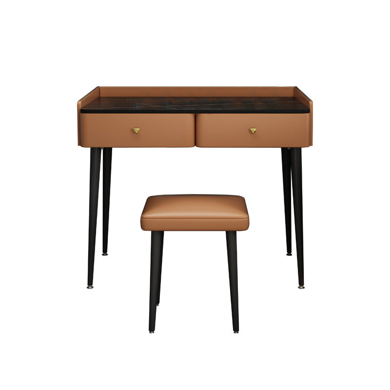 Tocador contemporáneo 2 cajones de almacenamiento tocador con taburetes acolchados