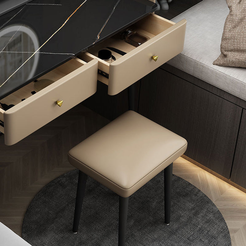Tocador contemporáneo 2 cajones de almacenamiento tocador con taburetes acolchados