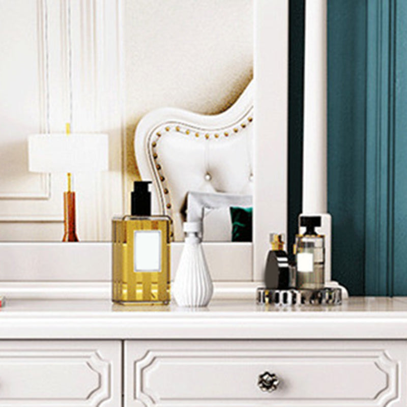 3-Piece Set Makeup Vanity Victorian Mirror and Stool Dressing Desk Clearhalo 'Bedroom Furniture' 'furn' 'furn_makeup_vanities' 'Furniture' 'Makeup Vanities' 'makeup_vanities' 6084288