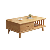 Legno a 4 gambe contemporanei con tavolino rettangolare singolo rettangolare