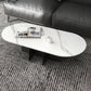 Glam Style Oval Coffee Table with Marble Top and Iron Base in Black Clearhalo 'Coffee & Accent Tables' 'Coffee Tables' 'coffee_tables' 'furn' 'furn_coffee_tables' 'Furniture' 'Living Room Furniture' 6084309