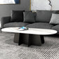 Glam Style Oval Coffee Table with Marble Top and Iron Base in Black Clearhalo 'Coffee & Accent Tables' 'Coffee Tables' 'coffee_tables' 'furn' 'furn_coffee_tables' 'Furniture' 'Living Room Furniture' 6084311