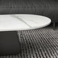 Glam Style Oval Coffee Table with Marble Top and Iron Base in Black Clearhalo 'Coffee & Accent Tables' 'Coffee Tables' 'coffee_tables' 'furn' 'furn_coffee_tables' 'Furniture' 'Living Room Furniture' 6084313