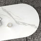 Glam Style Oval Coffee Table with Marble Top and Iron Base in Black Clearhalo 'Coffee & Accent Tables' 'Coffee Tables' 'coffee_tables' 'furn' 'furn_coffee_tables' 'Furniture' 'Living Room Furniture' 6084315