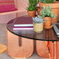 Contemporary Round Coffee Table with Glass Top and Acrylic Cross Base Clearhalo 'Coffee & Accent Tables' 'Coffee Tables' 'coffee_tables' 'furn' 'furn_coffee_tables' 'Furniture' 'Living Room Furniture' 6084354