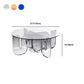 Contemporary Round Coffee Table with Glass Top and Acrylic Cross Base Clearhalo 'Coffee & Accent Tables' 'Coffee Tables' 'coffee_tables' 'furn' 'furn_coffee_tables' 'Furniture' 'Living Room Furniture' 6084358