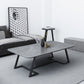 Rectangle Stone Top Coffee Table with Black Metal Trestle Base Clearhalo 'Coffee & Accent Tables' 'Coffee Tables' 'coffee_tables' 'furn' 'furn_coffee_tables' 'Furniture' 'Living Room Furniture' 6084373