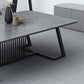 Rectangle Stone Top Coffee Table with Black Metal Trestle Base Clearhalo 'Coffee & Accent Tables' 'Coffee Tables' 'coffee_tables' 'furn' 'furn_coffee_tables' 'Furniture' 'Living Room Furniture' 6084378