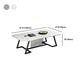 Rectangle Stone Top Coffee Table with Black Metal Trestle Base Clearhalo 'Coffee & Accent Tables' 'Coffee Tables' 'coffee_tables' 'furn' 'furn_coffee_tables' 'Furniture' 'Living Room Furniture' 6084384