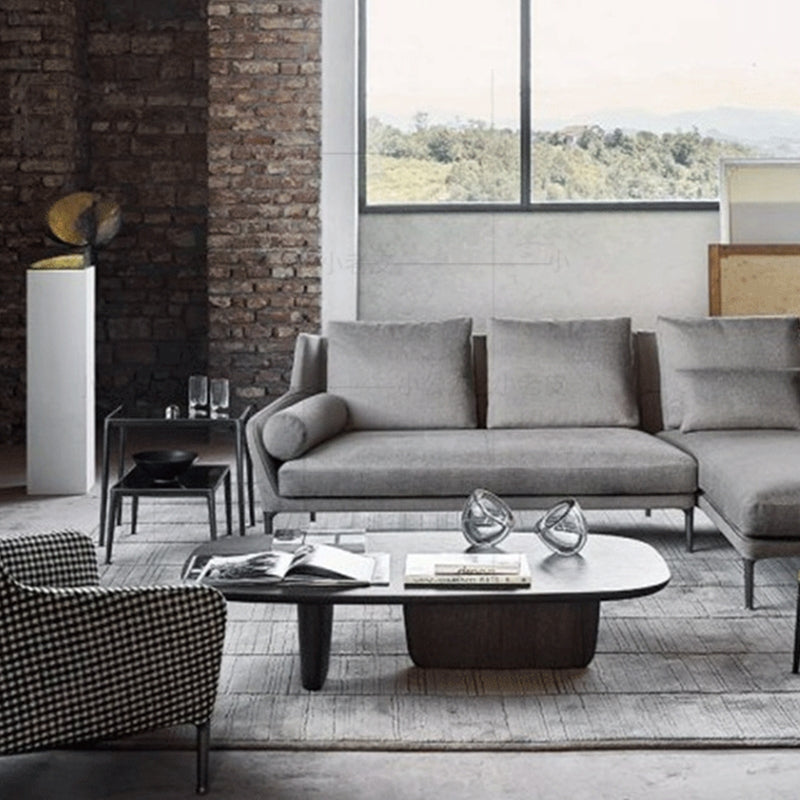 Solid Wood Coffee Table with 2 Legs and Rectangle Top Scandinavian