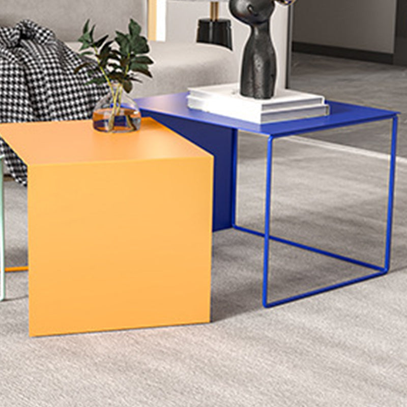 Trestle Coffee Table Mid-Century Modern Iron Coffee Table for Living Room Clearhalo 'Coffee & Accent Tables' 'Coffee Tables' 'coffee_tables' 'furn' 'furn_coffee_tables' 'Furniture' 'Living Room Furniture' 6084488