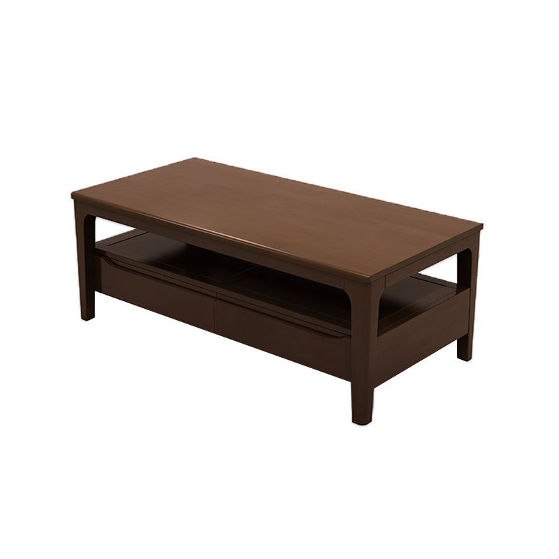 Contemporary 4 Legs Solid Wood with Drawer Rectangular/Square Coffee Table Clearhalo 'Coffee & Accent Tables' 'Coffee Tables' 'coffee_tables' 'furn' 'furn_coffee_tables' 'Furniture' 'Living Room Furniture' 6084510