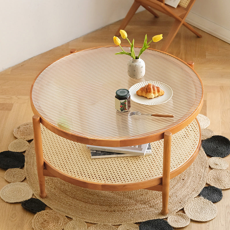 Contemporary 3/4 Legs Wooden with Storage Shelf Coffee Table Clearhalo 'Coffee & Accent Tables' 'Coffee Tables' 'coffee_tables' 'furn' 'furn_coffee_tables' 'Furniture' 'Living Room Furniture' 6084526