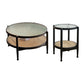 Contemporary 3/4 Legs Wooden with Storage Shelf Coffee Table 35"L x 35"W x 17.7"H + 19.7"L x 19.7"W x 23.5"H Black Clearhalo 'Coffee & Accent Tables' 'Coffee Tables' 'coffee_tables' 'furn' 'furn_coffee_tables' 'Furniture' 'Living Room Furniture' 6084534