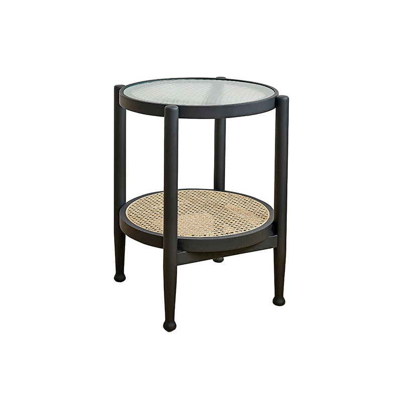 Contemporary 3/4 Legs Wooden with Storage Shelf Coffee Table 19.7"L x 19.7"W x 23.5"H Black Clearhalo 'Coffee & Accent Tables' 'Coffee Tables' 'coffee_tables' 'furn' 'furn_coffee_tables' 'Furniture' 'Living Room Furniture' 6084535
