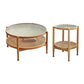 Contemporary 3/4 Legs Wooden with Storage Shelf Coffee Table 35"L x 35"W x 17.7"H + 19.7"L x 19.7"W x 23.5"H Wood Clearhalo 'Coffee & Accent Tables' 'Coffee Tables' 'coffee_tables' 'furn' 'furn_coffee_tables' 'Furniture' 'Living Room Furniture' 6084540