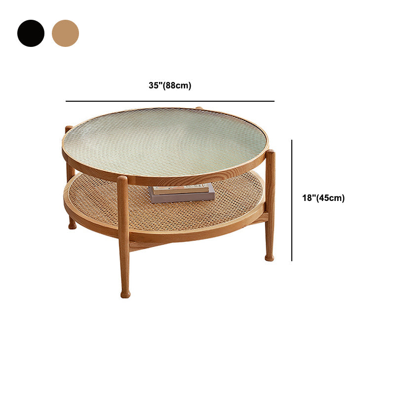 Contemporary 3/4 Legs Wooden with Storage Shelf Coffee Table Clearhalo 'Coffee & Accent Tables' 'Coffee Tables' 'coffee_tables' 'furn' 'furn_coffee_tables' 'Furniture' 'Living Room Furniture' 6084546