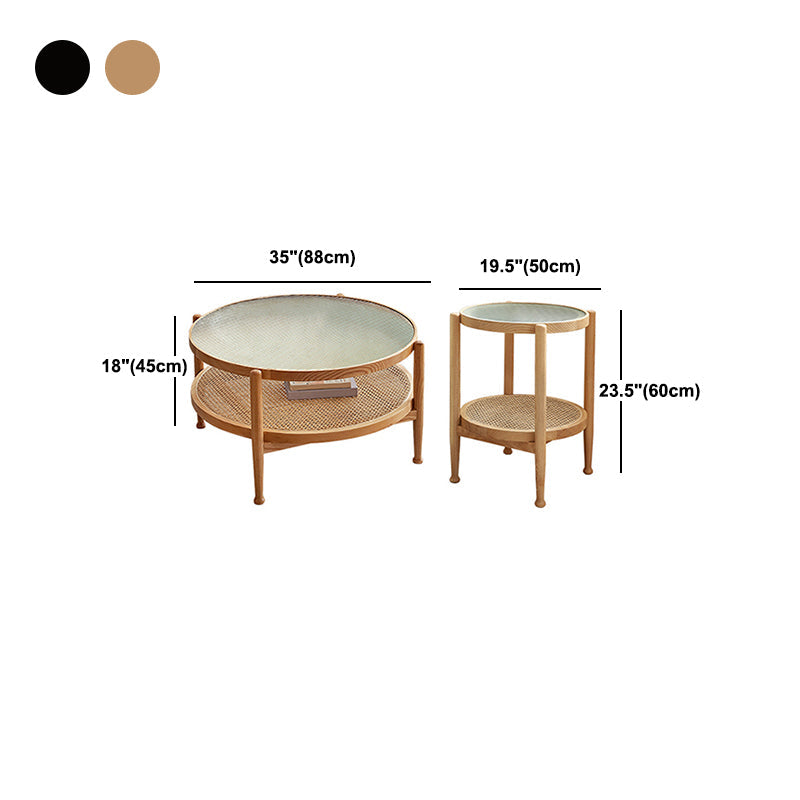 Contemporary 3/4 Legs Wooden with Storage Shelf Coffee Table Clearhalo 'Coffee & Accent Tables' 'Coffee Tables' 'coffee_tables' 'furn' 'furn_coffee_tables' 'Furniture' 'Living Room Furniture' 6084547