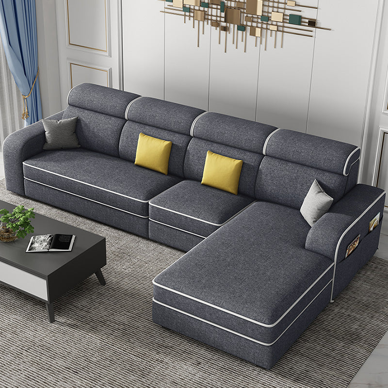 Divano e chaise del braccio quadrato di miscela di cotone per soggiorno con deposito