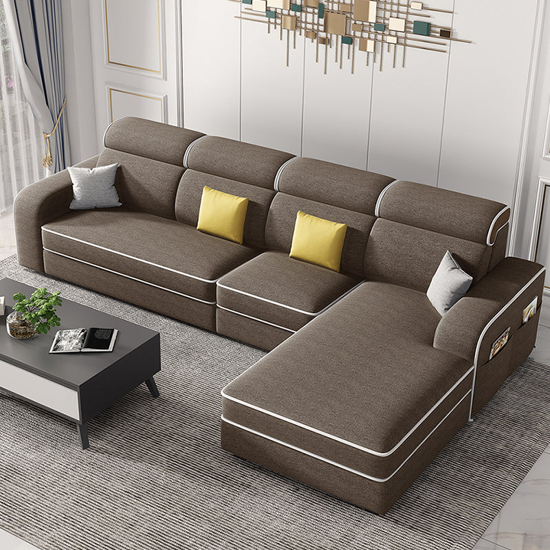 Divano e chaise del braccio quadrato di miscela di cotone per soggiorno con deposito