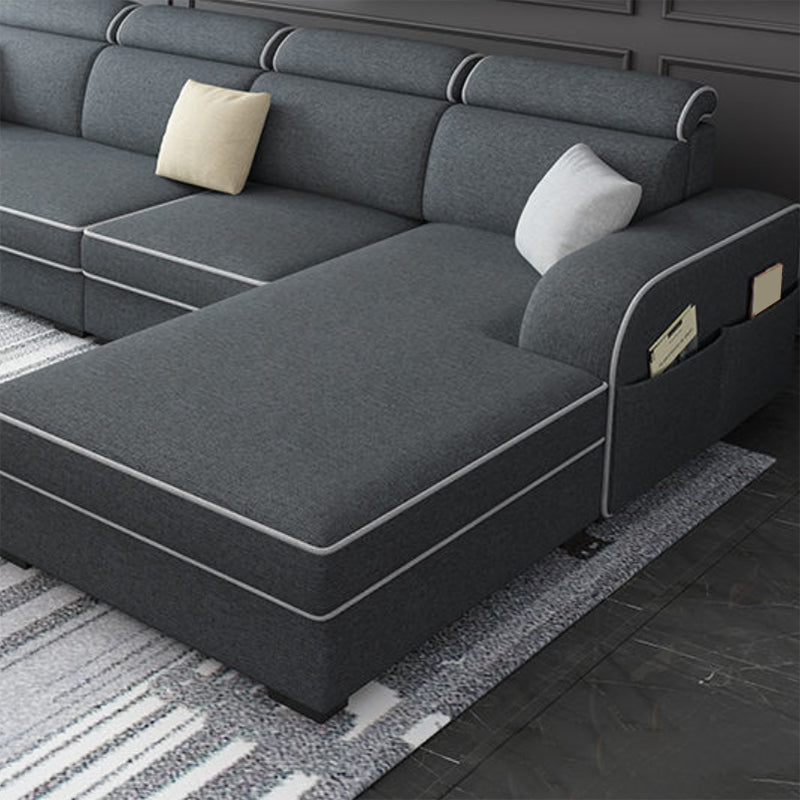 Divano e chaise del braccio quadrato di miscela di cotone per soggiorno con deposito