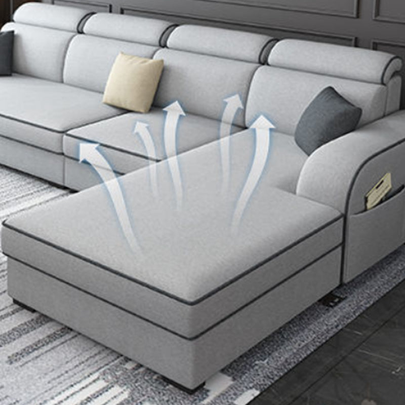 Divano e chaise del braccio quadrato di miscela di cotone per soggiorno con deposito