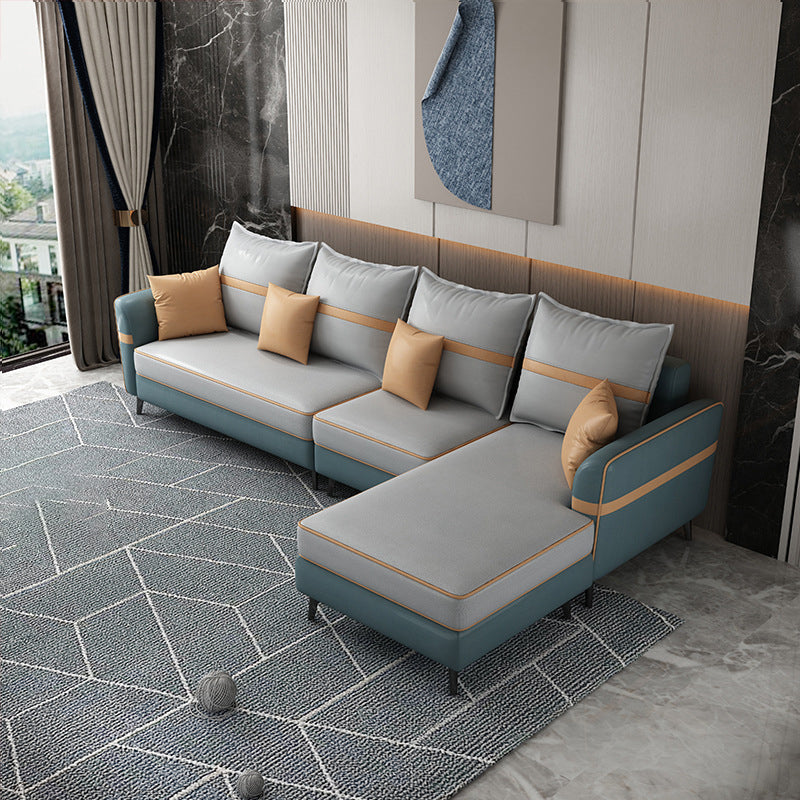 Modern 29,52 "H Faux Leder ausgestattetem Armsofa & Chaise für Wohnzimmer