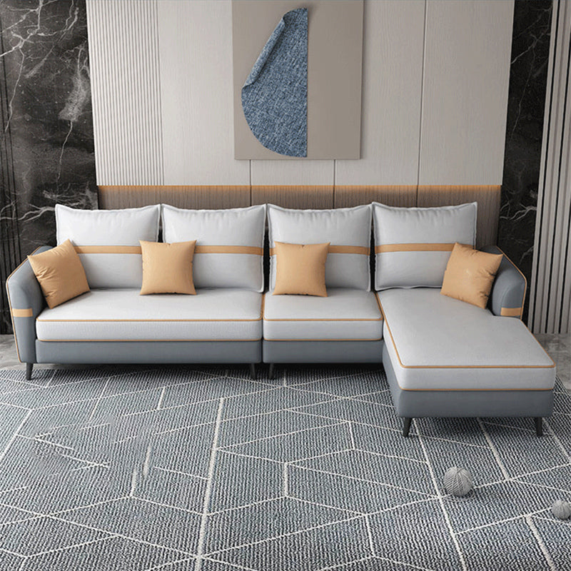 Modern 29,52 "H Faux Leder ausgestattetem Armsofa & Chaise für Wohnzimmer