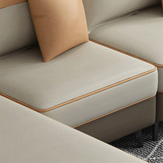 Moderno divano e chaise di braccio svasato in pelle finta da 29,52 "h e chaise per soggiorno