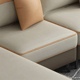 Modern 29.52 " H Faux Leather Flared Arm Sofa & Chaise for Living Room