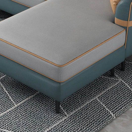 Moderno divano e chaise di braccio svasato in pelle finta da 29,52 "h e chaise per soggiorno