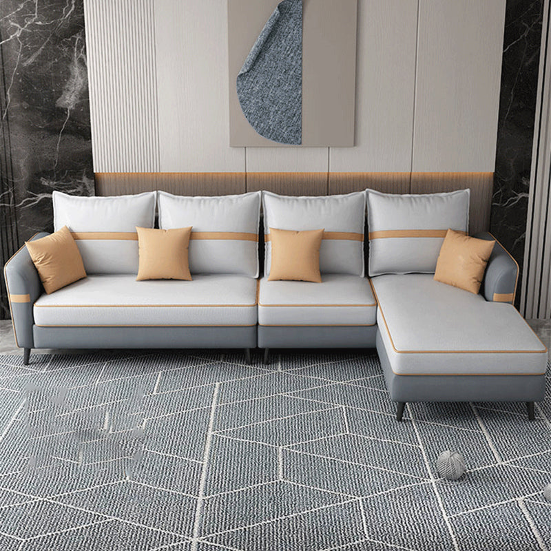 Modern 29,52 "H Faux Leder ausgestattetem Armsofa & Chaise für Wohnzimmer