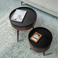Modern Style Round 3 Legs Side Table Set in Black with Storage